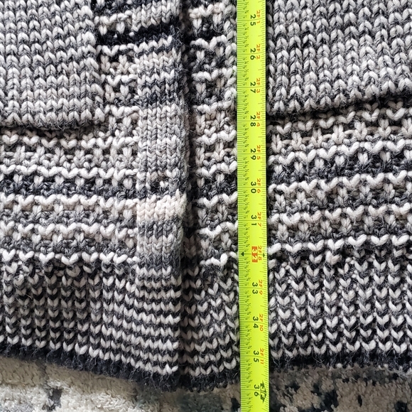 Elsamanda Wool Blend Made In Italy Knitting Gray Stripe Long Cardigan. S… - Picture 14 of 16